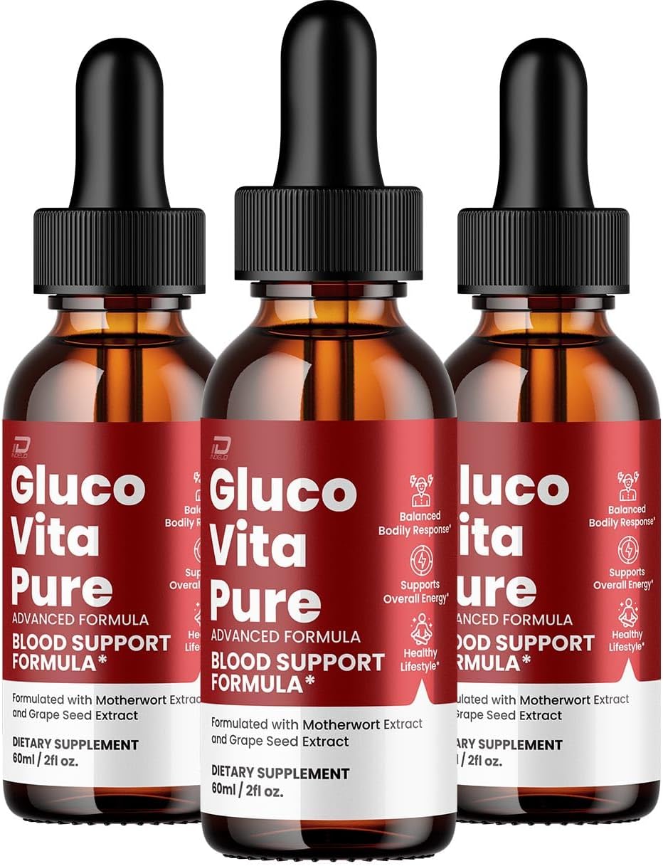 Gluco Vita Pure Drops - All-Natural Liquid Supplement, Extra Strength, Triple Pack - görsel 1