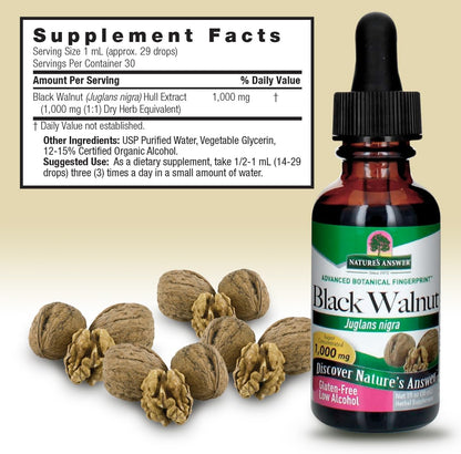Nature's Answer Black Walnut Extract with Organic Alcohol, 1 fl oz