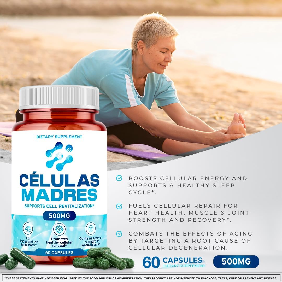 Stem Cell Supplement 500mg – Cellular Renewal & Anti-Ageing Support with Spirulina & Chlorella - görsel 7