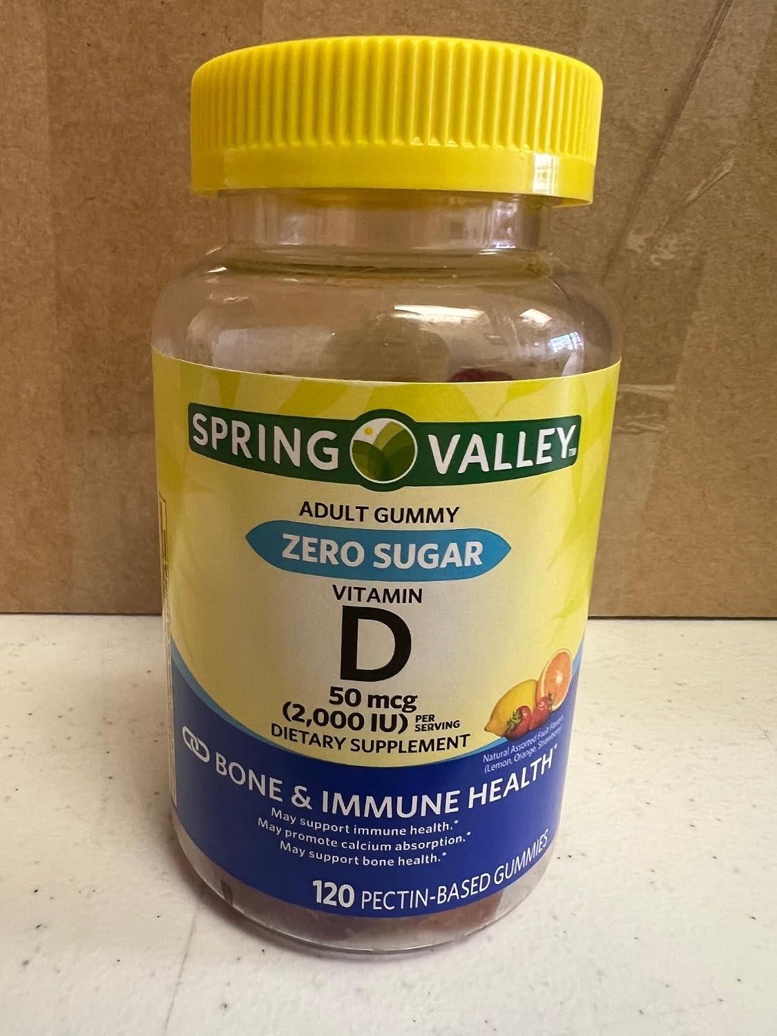 Spring Valley Zero Sugar Vitamin D Gummies Bundle - 4 Pack (480 Gummies) with Guide and Pill Container - görsel 2