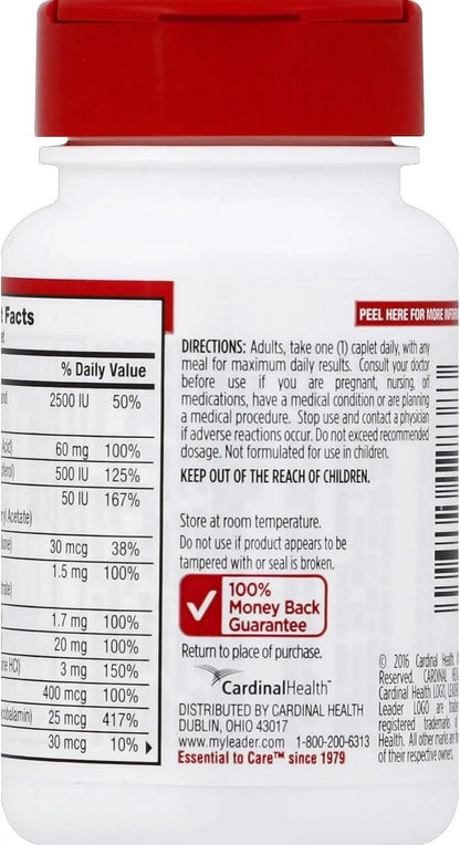 Leader Multivitamin Adult 50+ Caplets – 30 Count