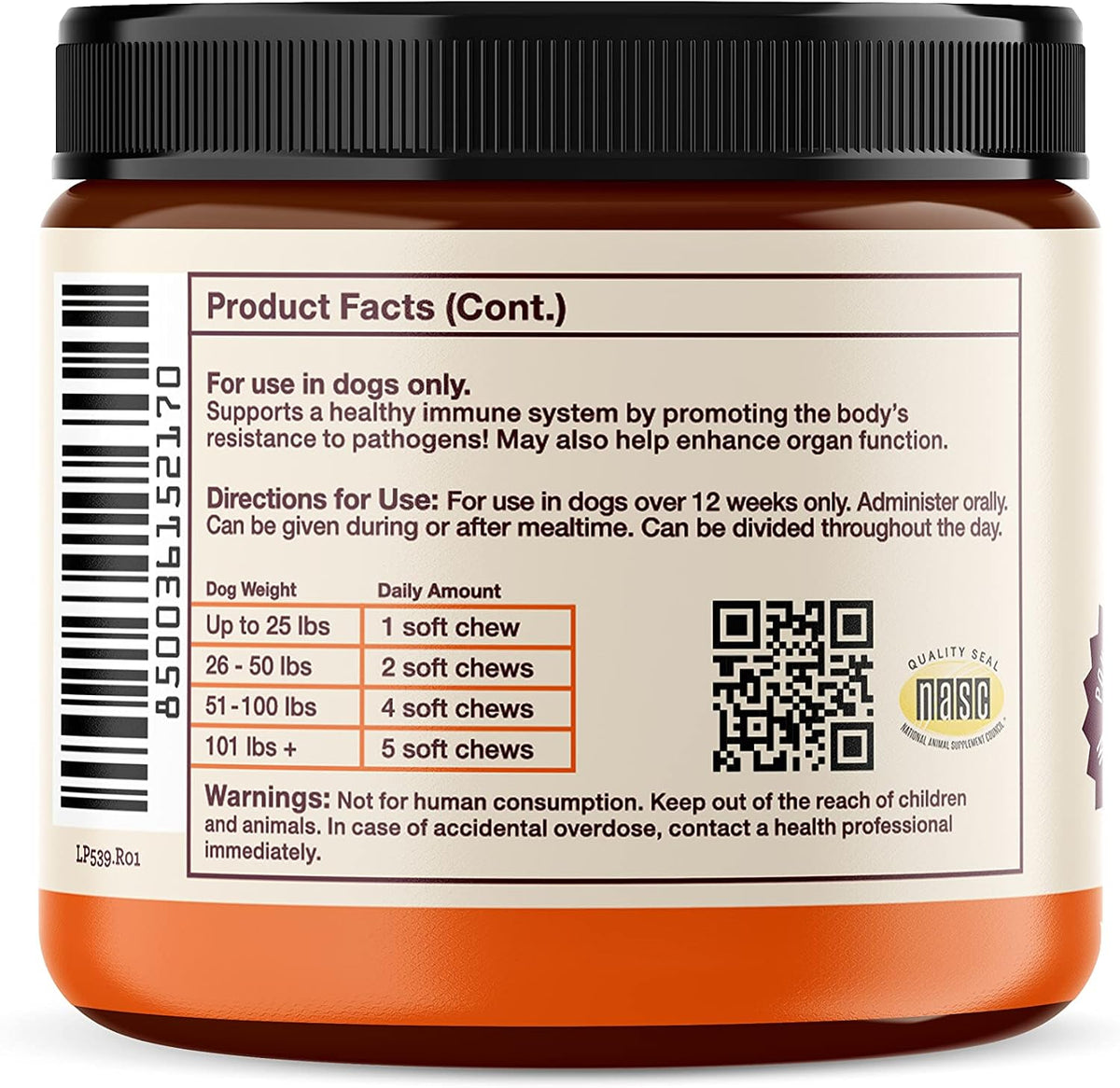 Hemp Well Immune & Gut Support Dog Soft Chews with Functional Mushrooms, 60 Count - görsel 9