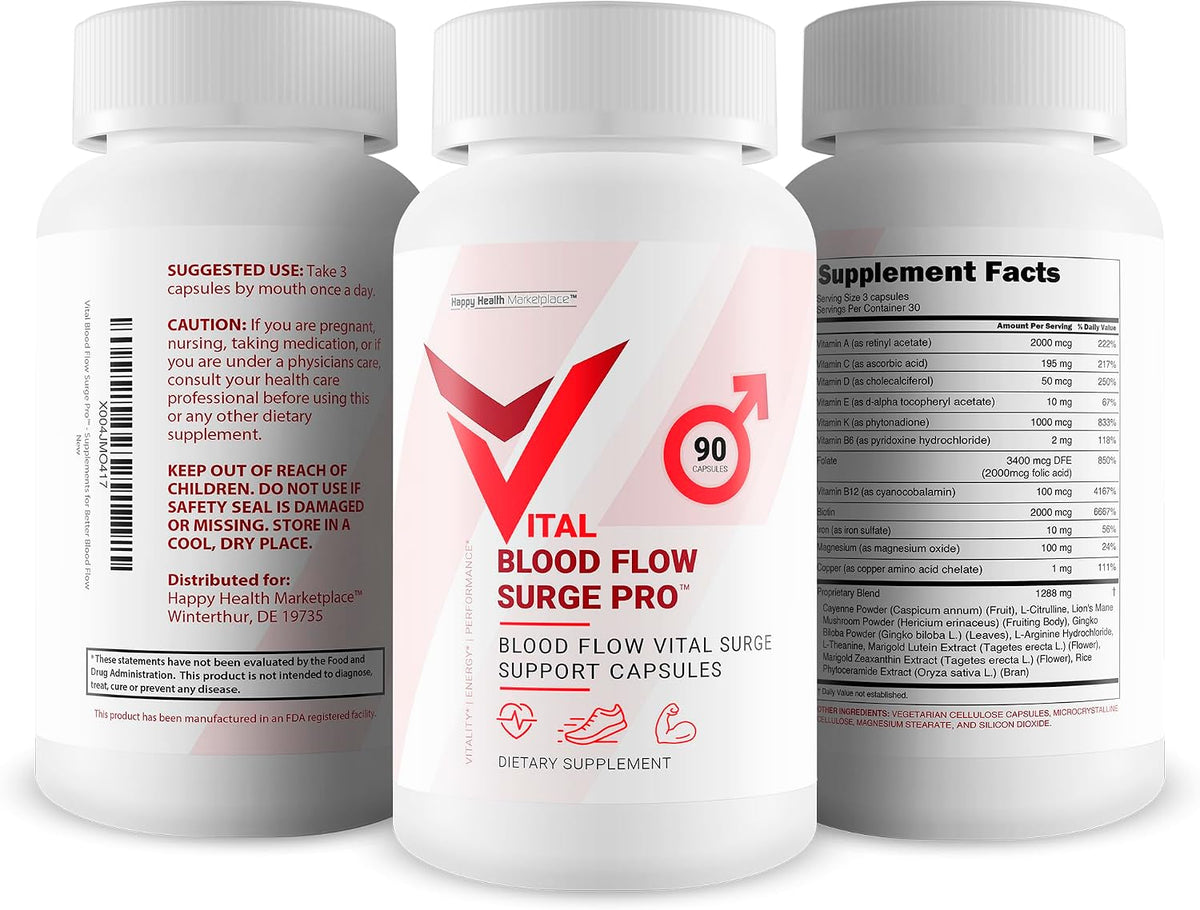 Vital Blood Flow Surge Pro - Advanced Blood Flow Support Capsules - görsel 4