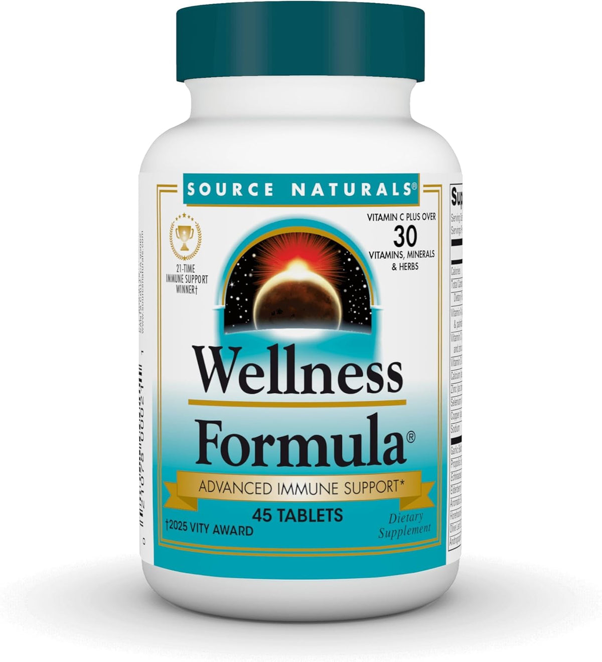 Source Naturals Wellness Formula Bio-Aligned Vitamins & Herbal Defence - Immune System Support Supplement - 45 Tablets - görsel 1