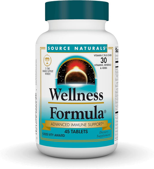 Source Naturals Wellness Formula Bio-Aligned Vitamins & Herbal Defence - Immune System Support Supplement - 45 Tablets