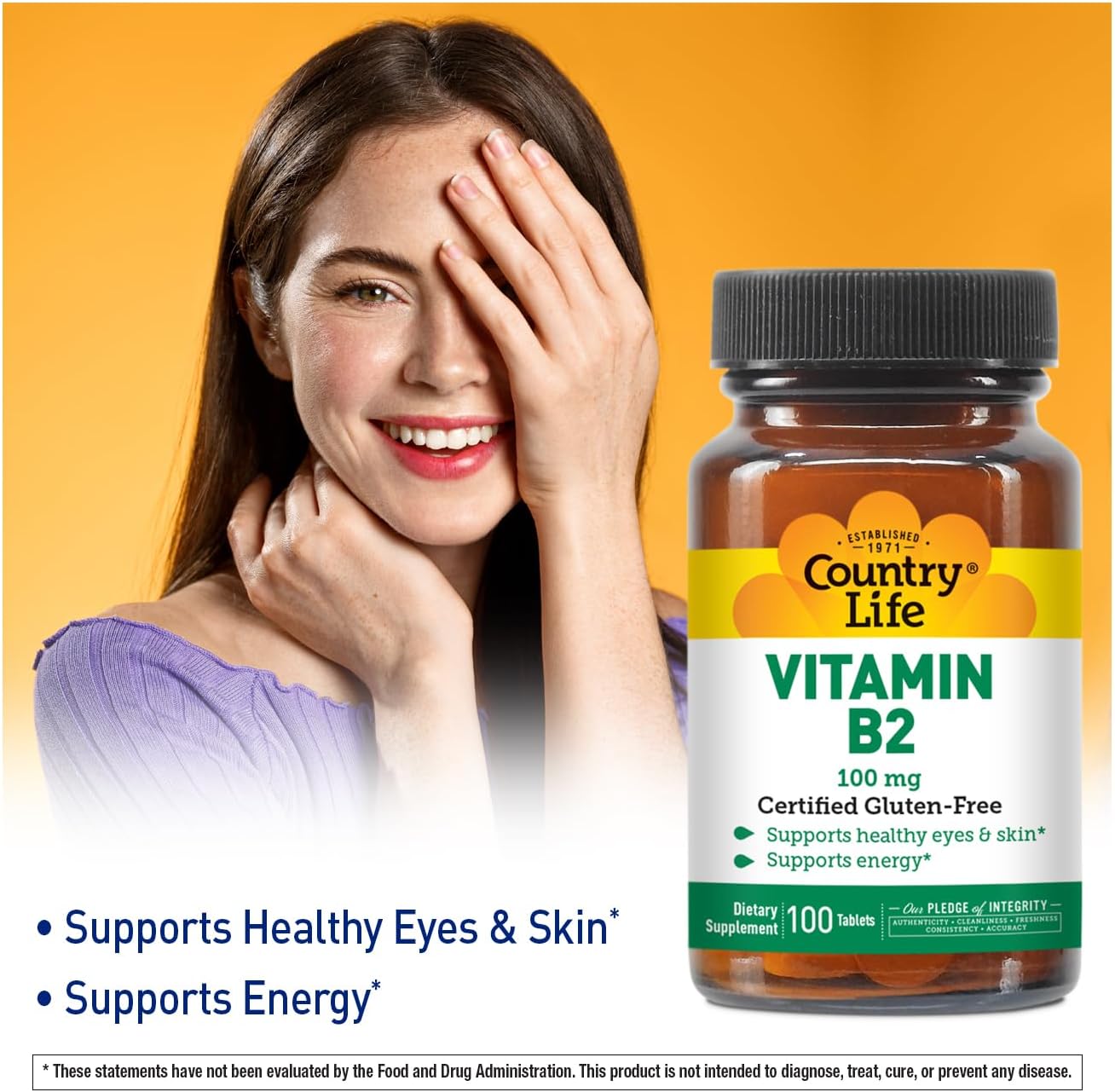 Country Life Vitamin B2 100 mg Riboflavin Supplement - görsel 2