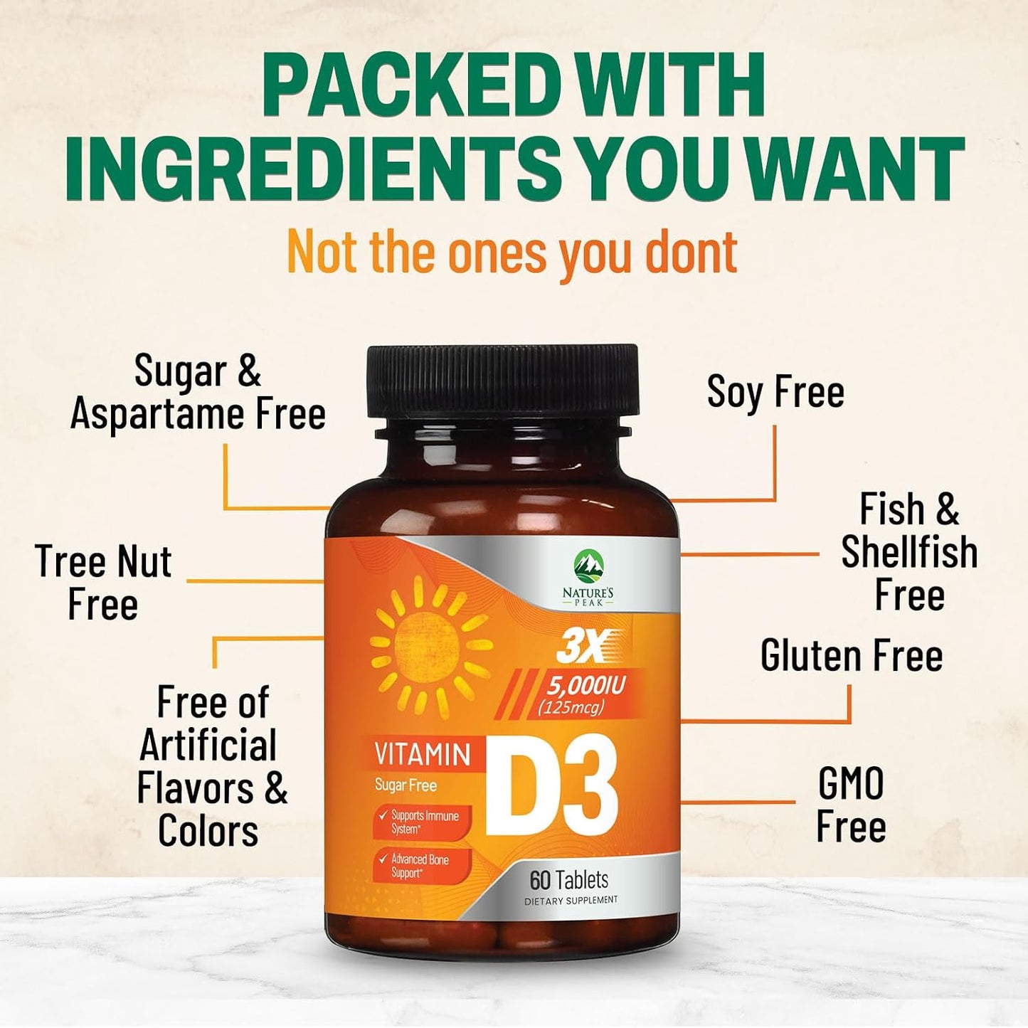 Vitamin D3 5000 IU (125 mcg) Chewable Tablets - Vegan, Gluten-free, Natural Raspberry Flavour - 60 Count - görsel 6