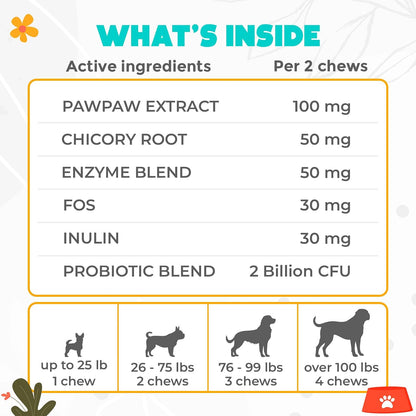 OKKÖBI Probiotics for Dogs Chews – Beef Flavour – 60 Chews