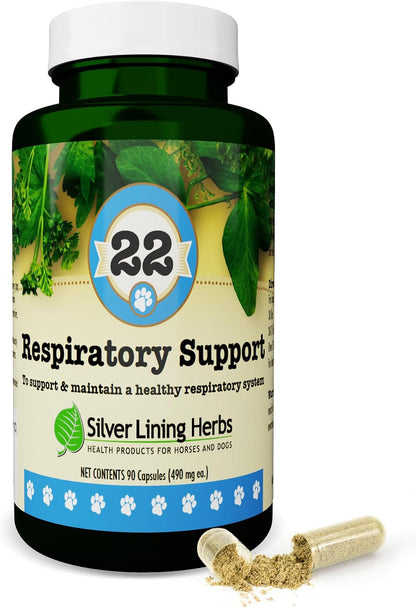 Silver Lining Herbs Dog Respiratory Support Capsules – Herbal Blend for Clear Breathing and Lung Health (90 Capsules)