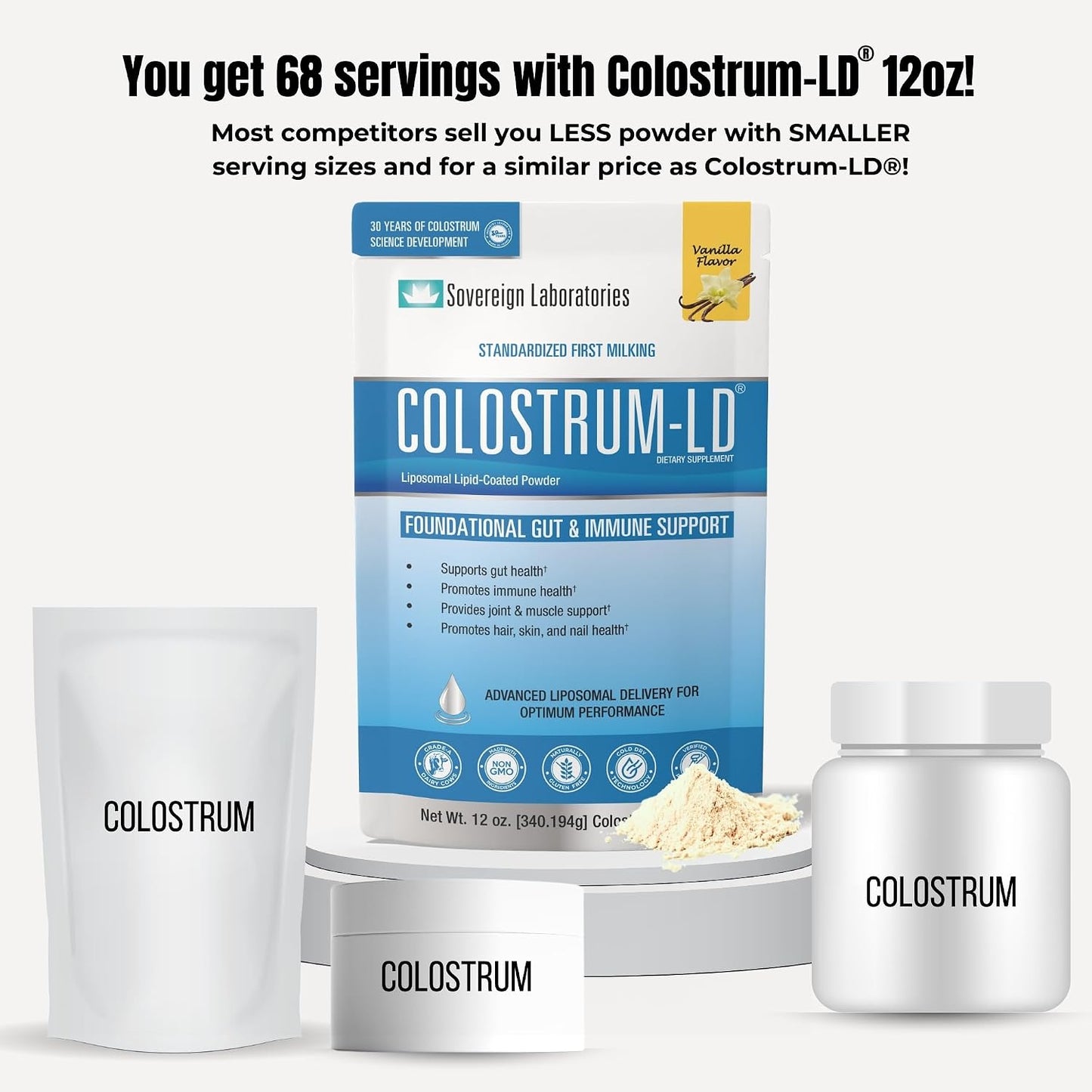Colostrum-LD Liposomal Colostrum Powder, Vanilla, 340 g (68 Servings) - görsel 8
