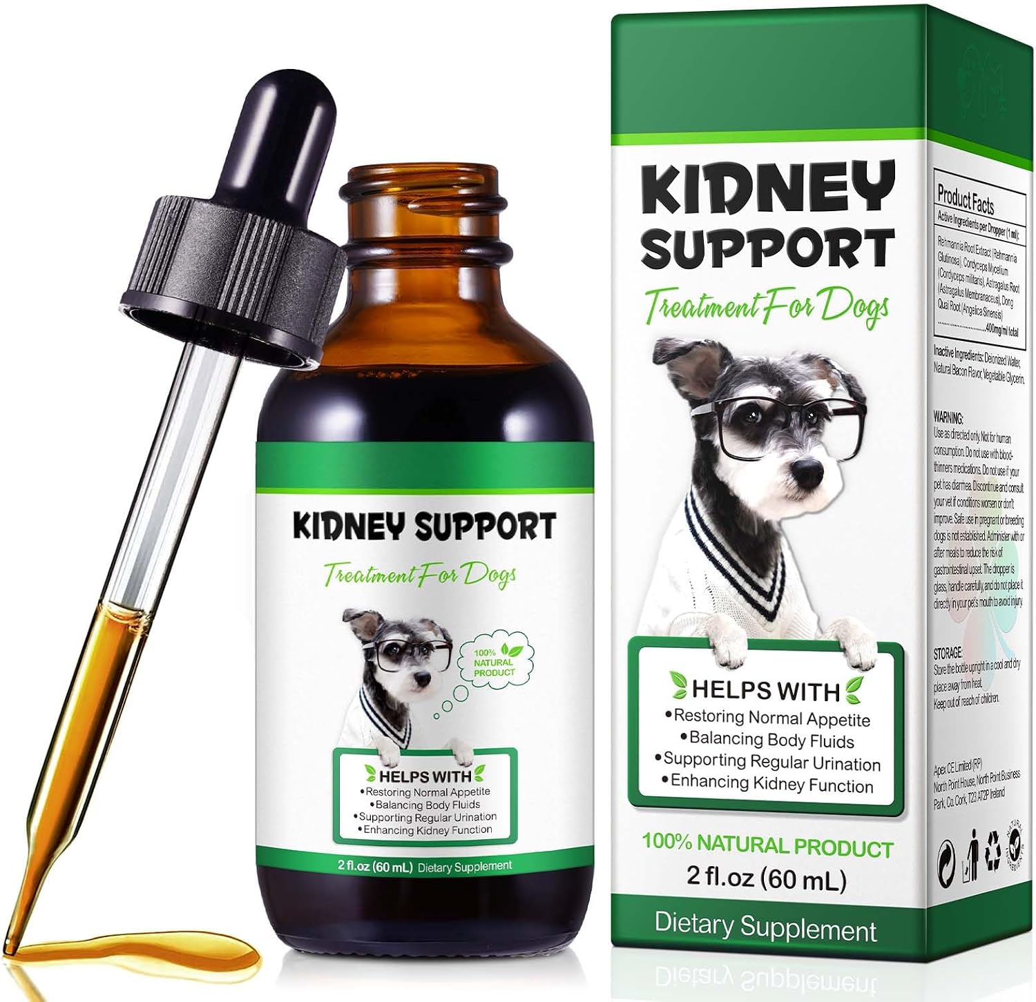 Kidney Support for Dogs - Herbal Supplement for Immune & Urinary Health (60ml) - görsel 1