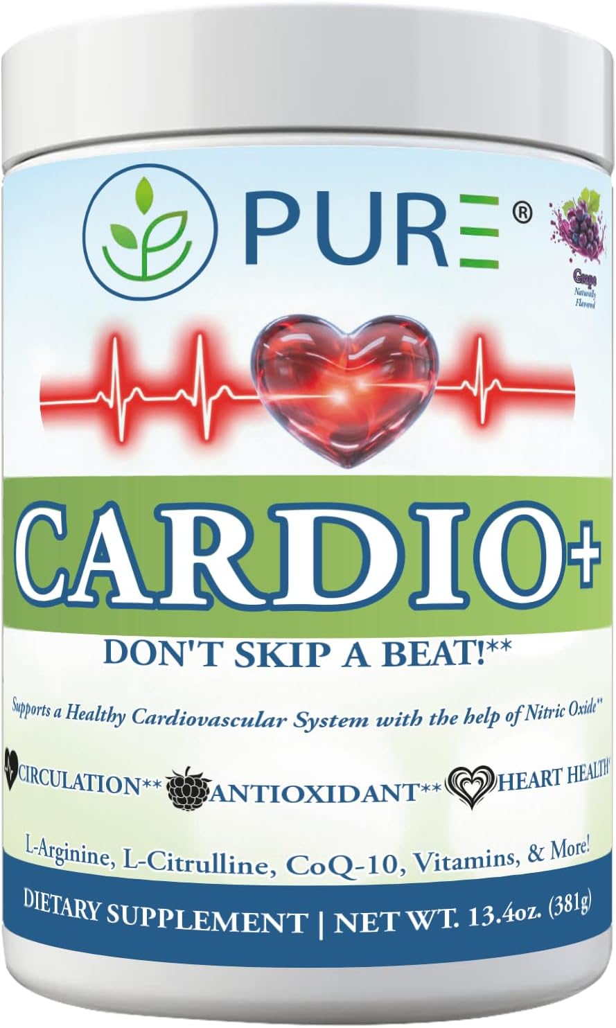 PURE® Cardio+ Nitric Oxide Circulation Support - 5000mg L-Arginine & 1000mg L-Citrulline - Mixed Berry Flavour, 30 Servings Powder, 363g - CoQ10 & Beetroot - High Potency Heart Formula - görsel 10
