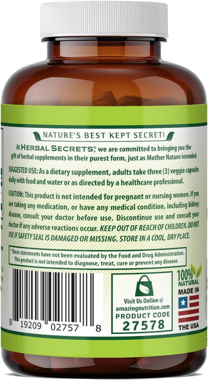 Herbal Secrets Celery Seed Extract 1500 mg | Veggie Capsules | Non-GMO | Gluten-Free | Made in USA (1 Pack, 120 Count)