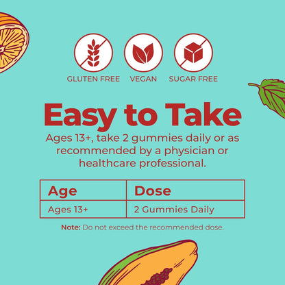 MaryRuth's Multivitamin Gummies for Teens | Vitamin D3, A, C, E, B6, B12, Zinc, Iodine, Biotin | Immunity, Bone, & Skin Health | Vegan, Sugar Free, Gluten-free | 60 Gummies