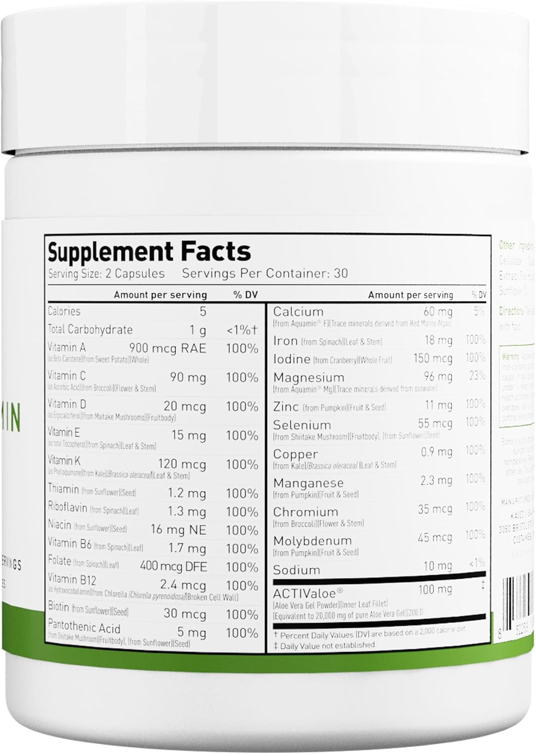 Kaged Multivitamin Capsules - Whole Food Organic Fruits & Vegetables, Plant-Based Vegan, 30 Servings - görsel 9