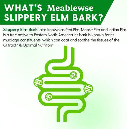 Meablewse Slippery Elm Bark Powder, 454g (349 Servings) - 100% Pure, Vegan, Non-GMO, Gluten-free