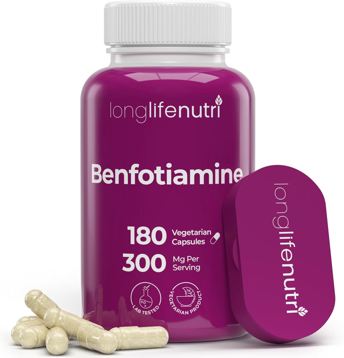LongLifeNutri Benfotiamine 300mg – 180 Vegetarian Capsules - görsel 1