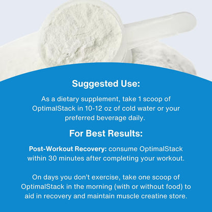 OptimalStack Creatine Monohydrate, HMB & Vitamin D3 Stack | NSF Certified | Unflavoured, 30 Servings