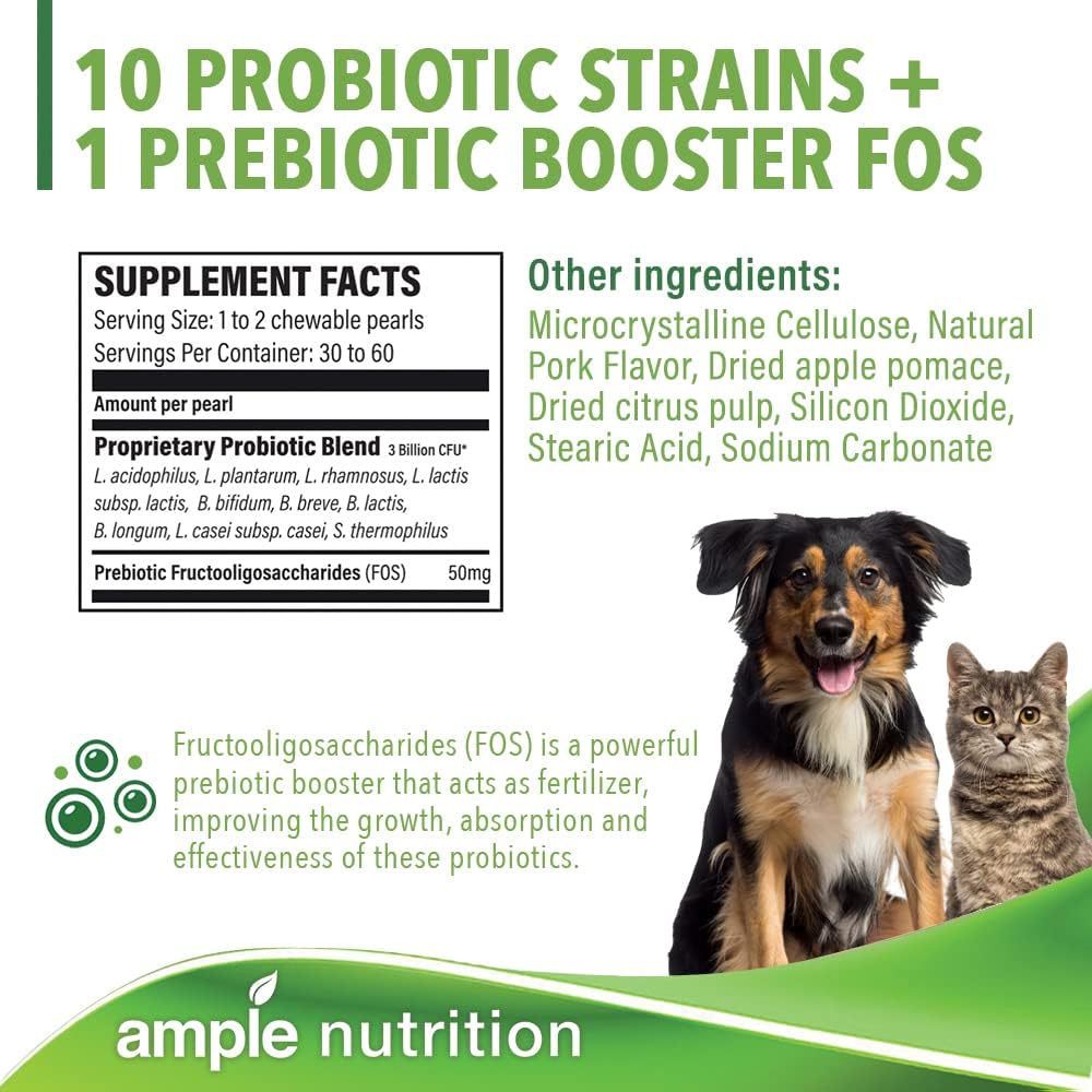 Nutrition Complete Pet Prebiotic + Probiotic for Dogs & Cats (60ct, Pork Flavoured Tablets) - görsel 4