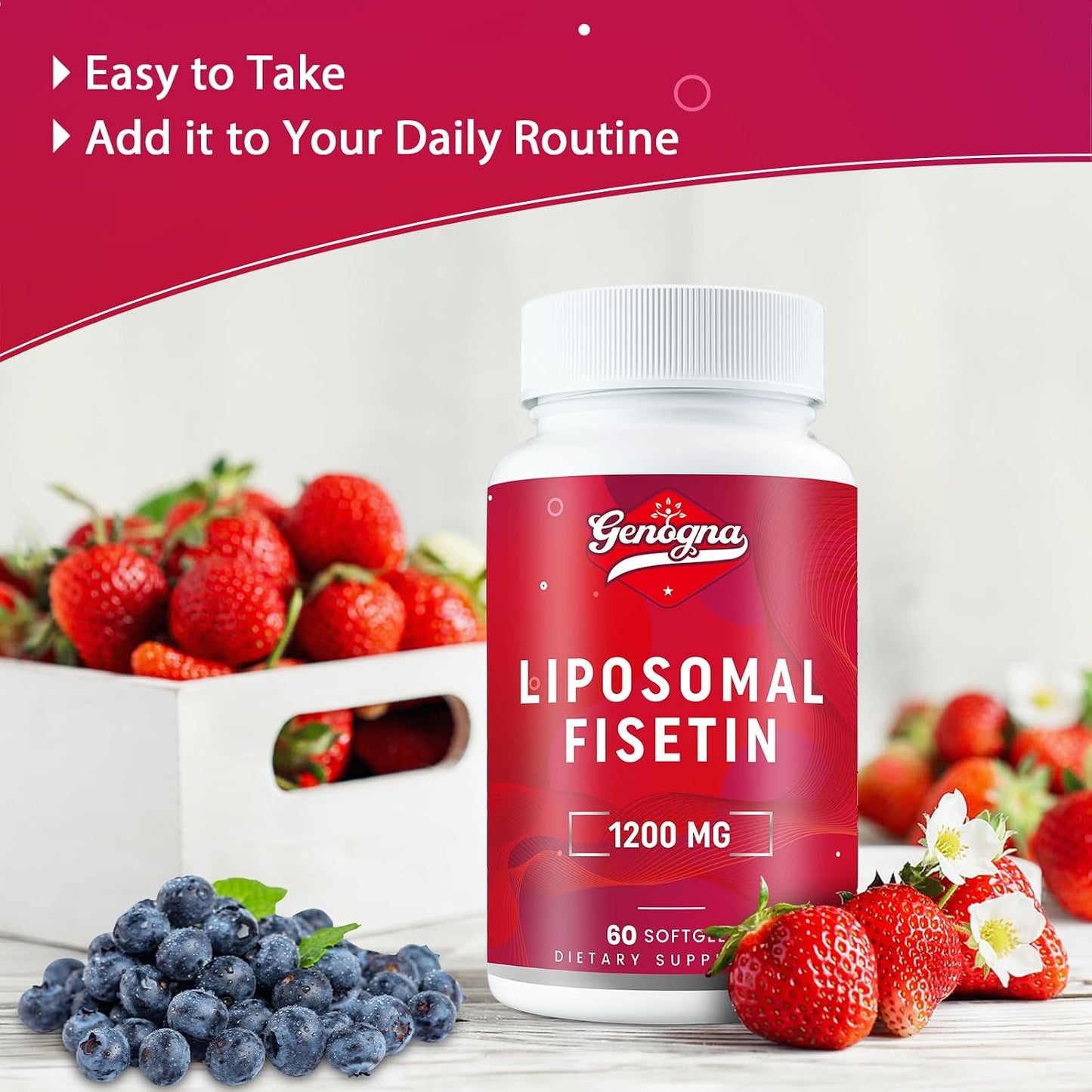 98% Pure Liposomal Fisetin Supplement 1200 mg - 120 Capsules - Genogna - görsel 7