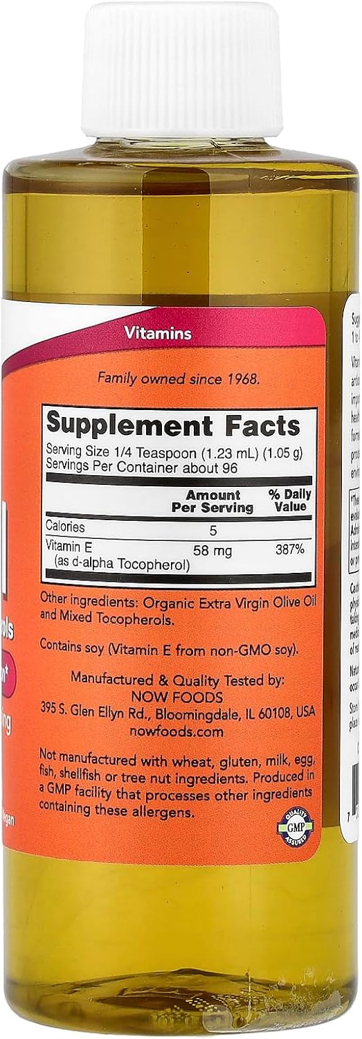 NOW Foods Vitamin E Liquid - 80% Mixed Tocopherols - 4 oz (118 ml) - görsel 2