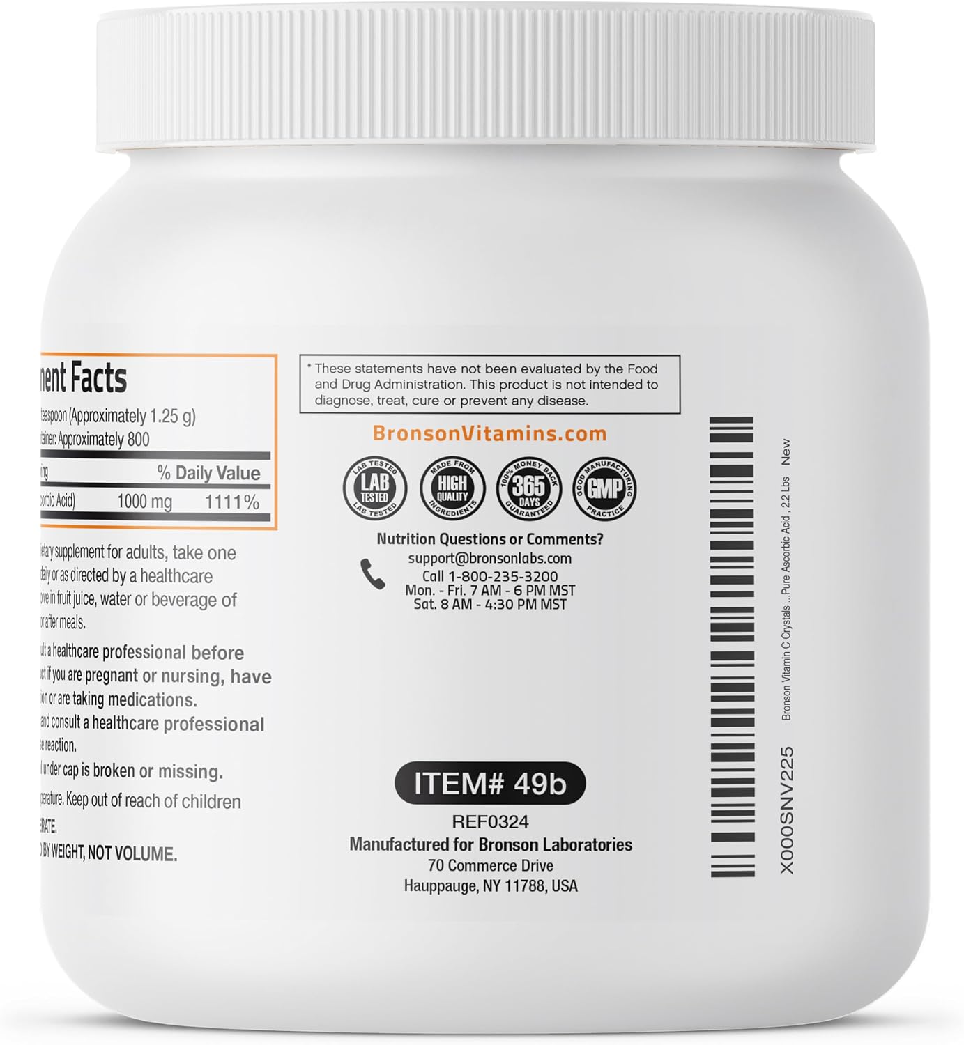 Bronson Vitamin C Powder – Pure Ascorbic Acid, Non-GMO Crystals – 1 kg - görsel 4