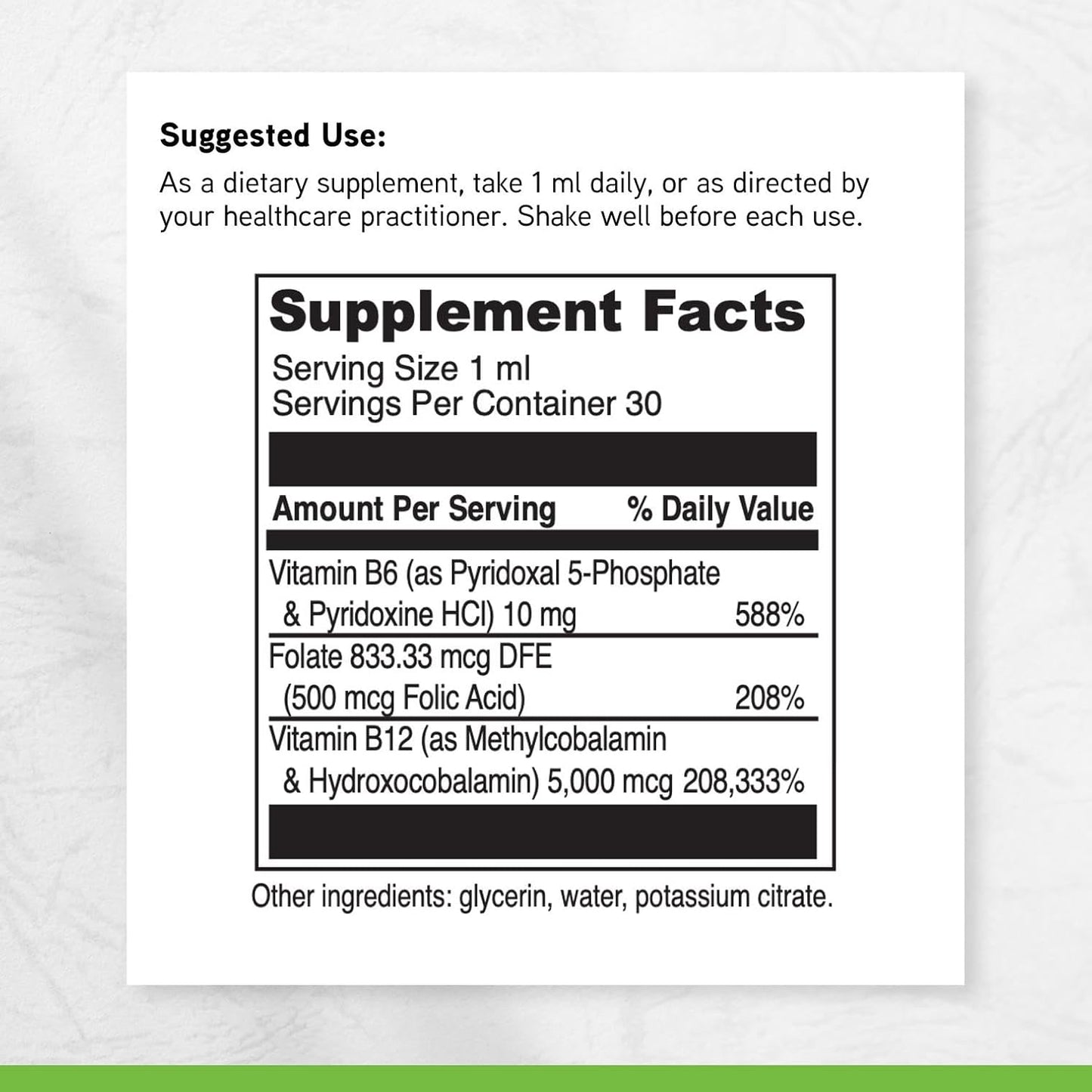 DAVINCI Labs B-12 MC Liquid - 5000mcg Vitamin B12 with B6 and Folate, 30 ml - görsel 6