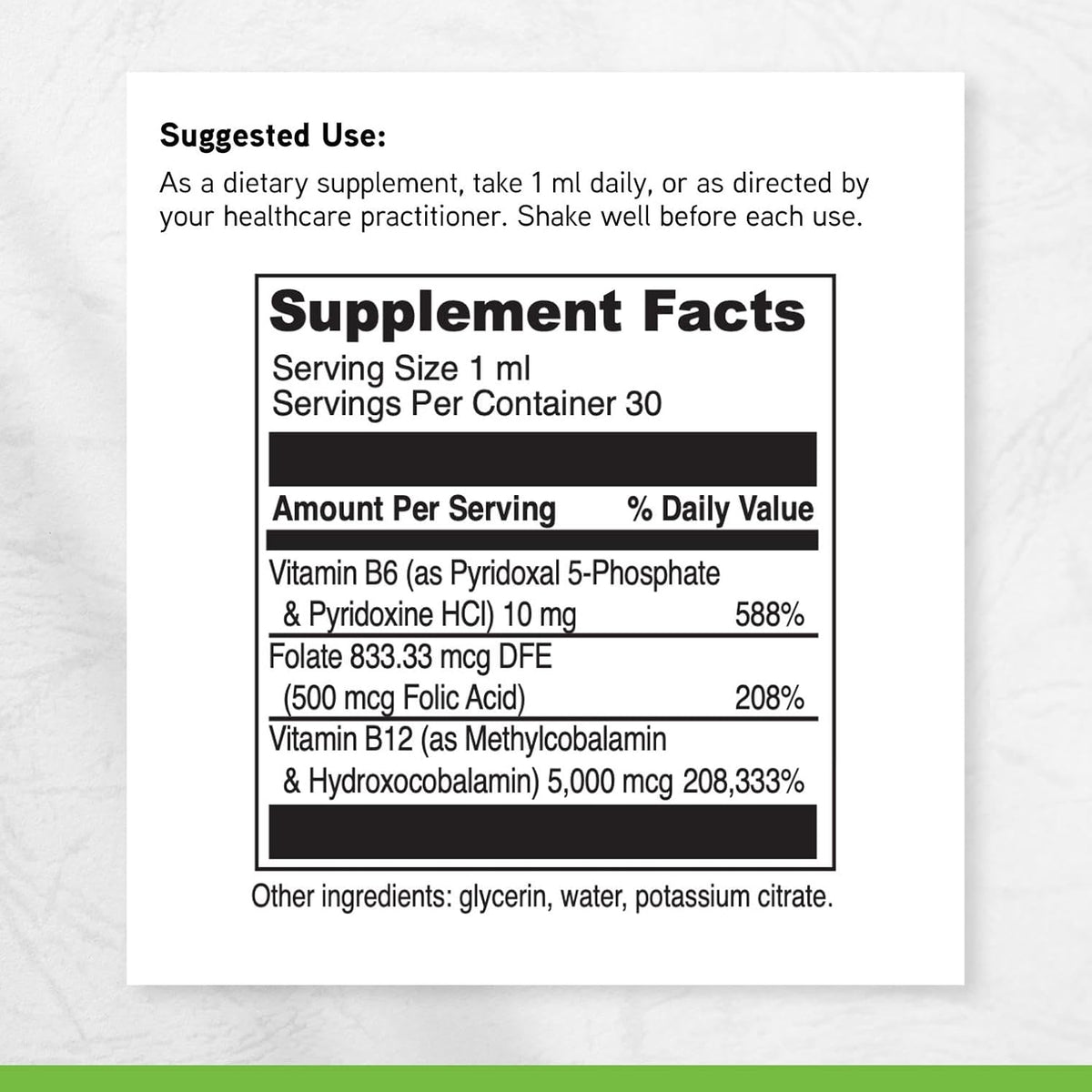 DAVINCI Labs B-12 MC Liquid - 5000mcg Vitamin B12 with B6 and Folate, 30 ml - görsel 6