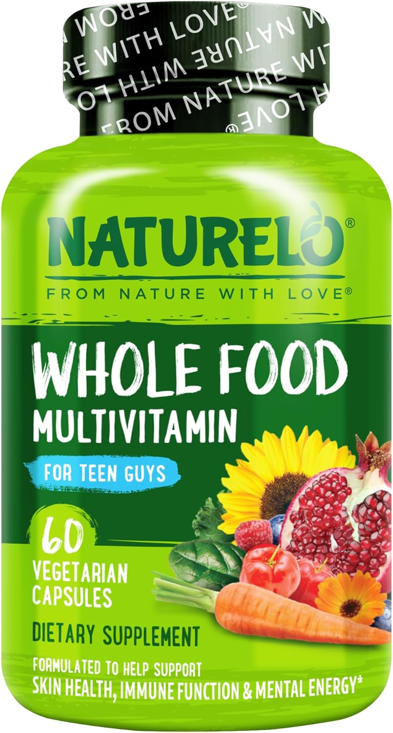 NATURELO Teen Multivitamin - Whole Food Multivitamin for Teenage Boys - 60 Capsules - görsel 1