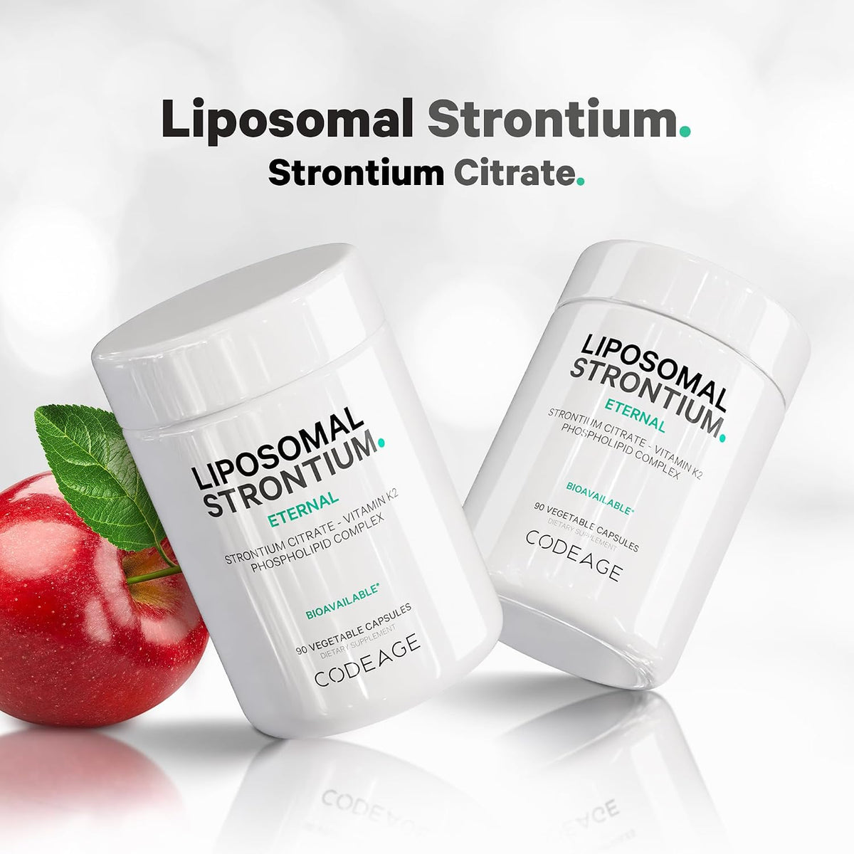 Codeage Liposomal Strontium Supplement - Strontium Citrate, Vitamin K2 MK-7, Liposomal Delivery, Non-GMO, Gluten-Free - 90 Capsules - görsel 4