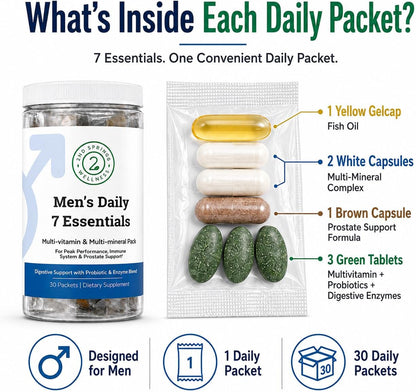 2nd Springs Daily 7 Essentials Men's Vitamin Pack - 30 Sachets