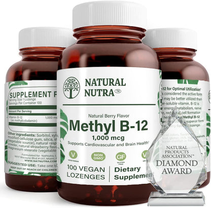 Natural Nutra Vegan Methyl B12 1000mcg Sublingual Lozenges – 100 Count
