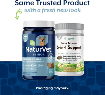 NaturVet Senior Advanced 5-in-1 Support Dog Supplement, 60 Chews