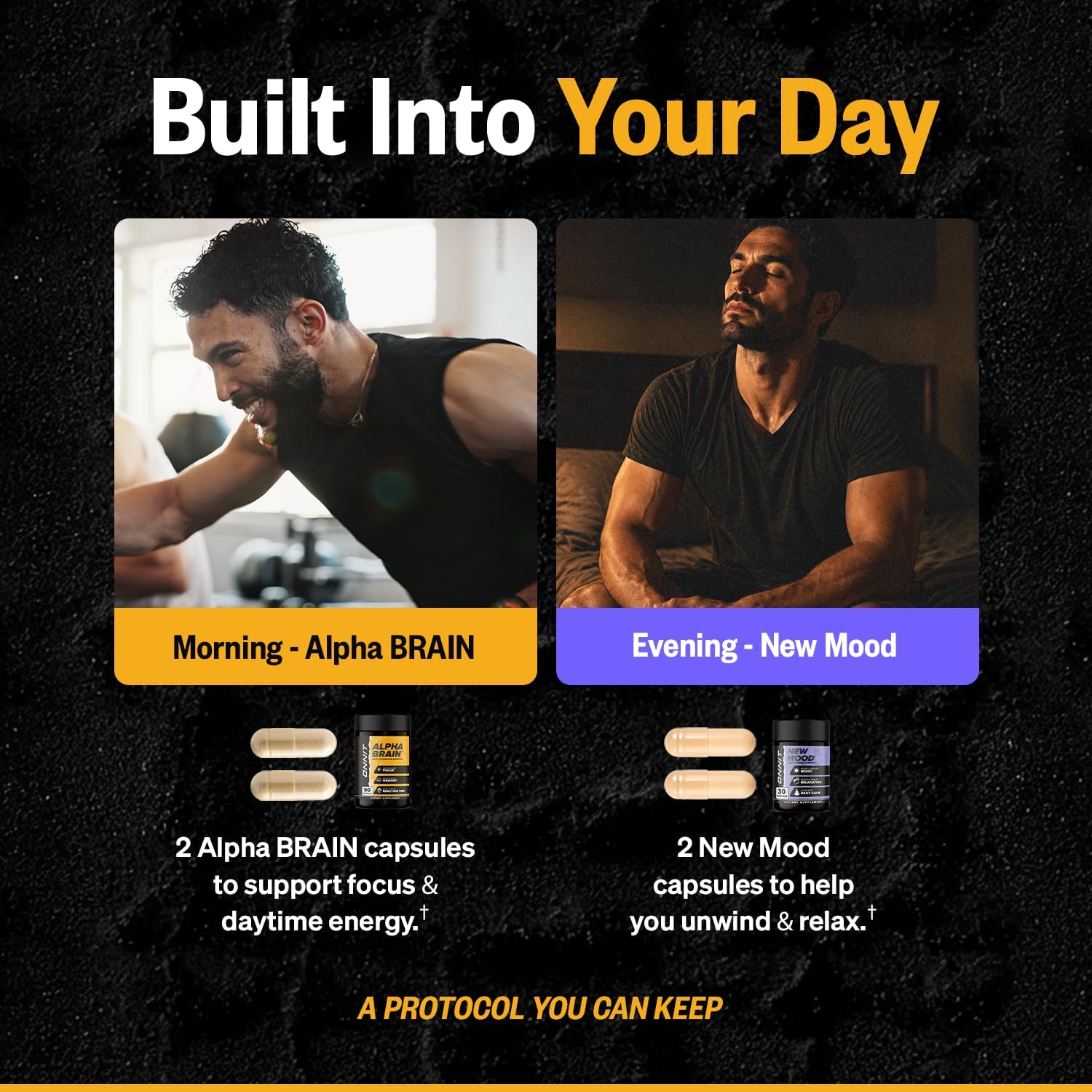ONNIT Cognitive and Mood Support Bundle: Alpha Brain (90 Caps) & New Mood (60 Caps) - görsel 6