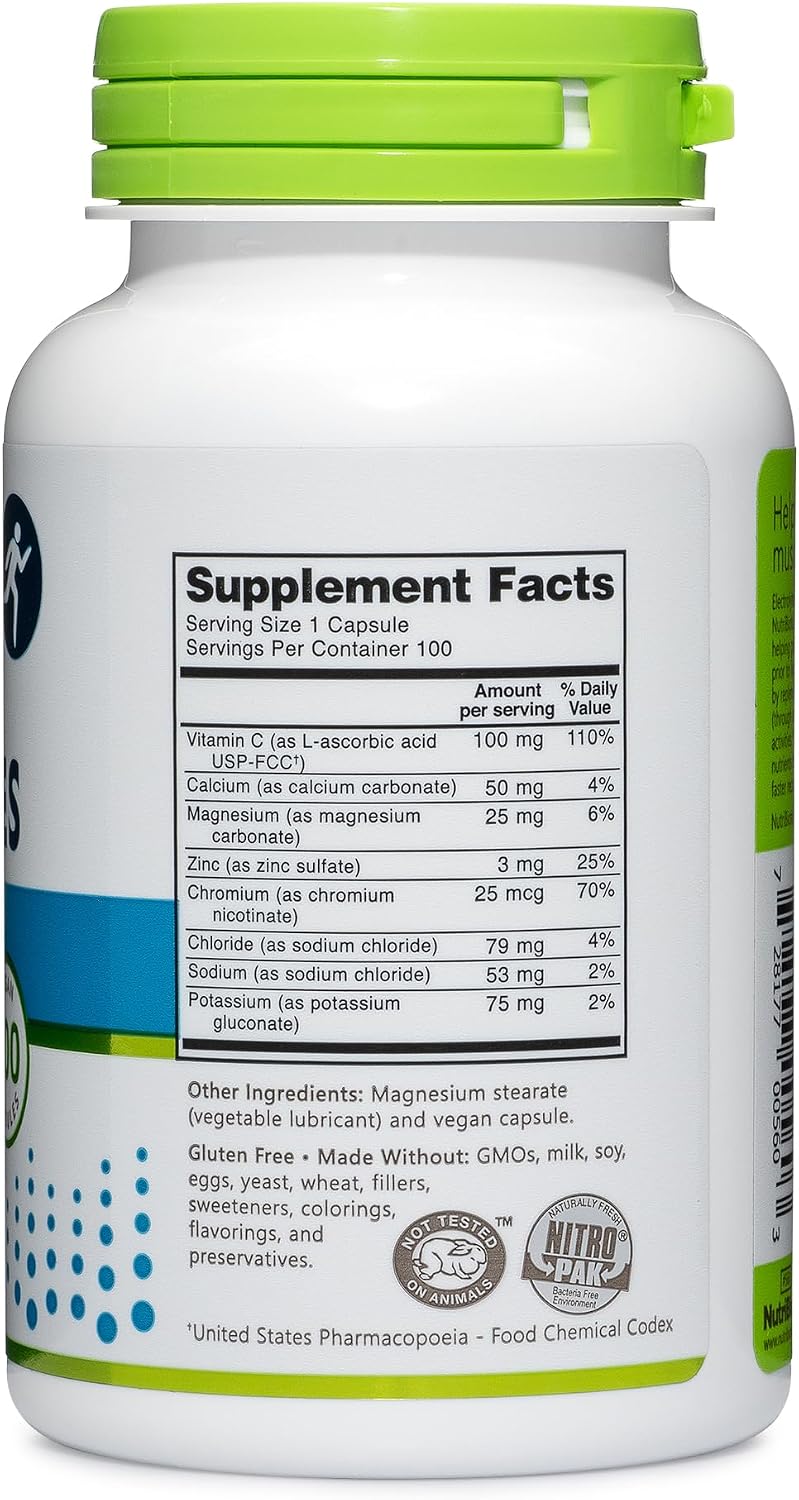 NutriBiotic Essential Electrolytes, 100 Capsules - görsel 3