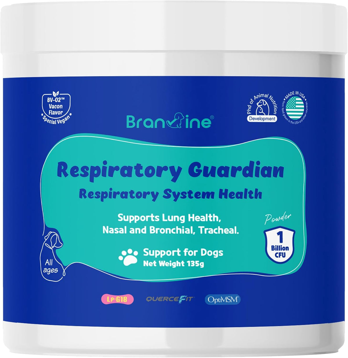 Branvine Respiratory Guardian for Dogs - Supports Lung, Nasal, Bronchial & Tracheal Health (135g) - görsel 1