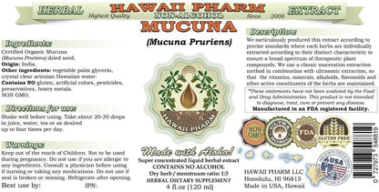 Hawaii Pharm Mucuna Pruriens Alcohol-Free Liquid Extract, 64 oz