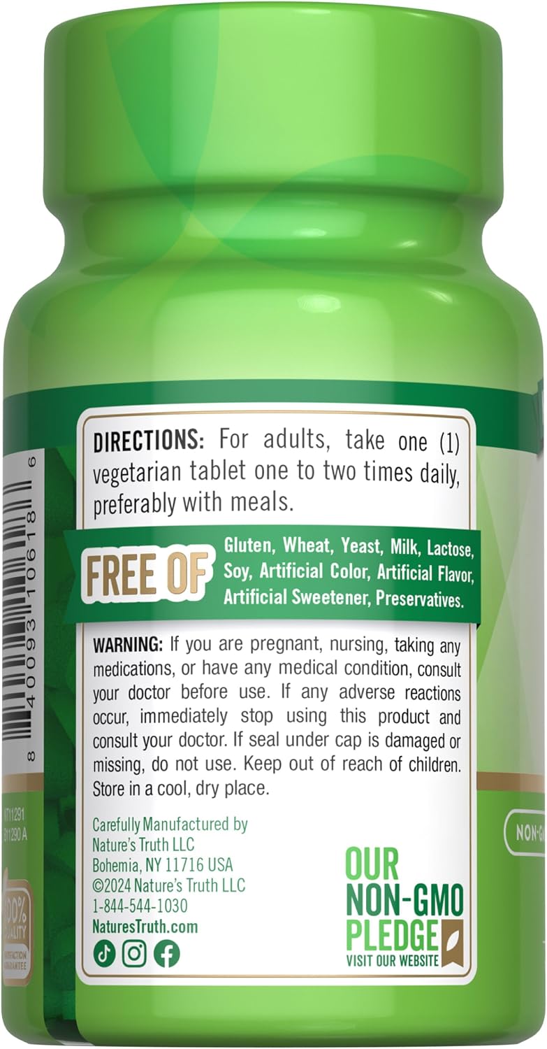 Nature's Truth Vitamin D3 | 400 IU (10 µg) | 100 Tablets | Vegetarian, Non-GMO & Gluten-free Supplement - görsel 7