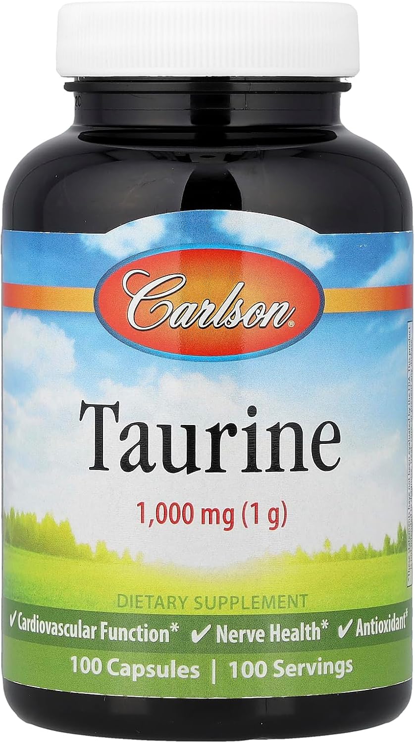 Carlson Taurine, Free-Form Amino Acid, 1000mg, 100 Capsules - görsel 1
