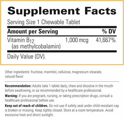 B12-Active Chewable Tablets – Methylcobalamin for Nerve Function