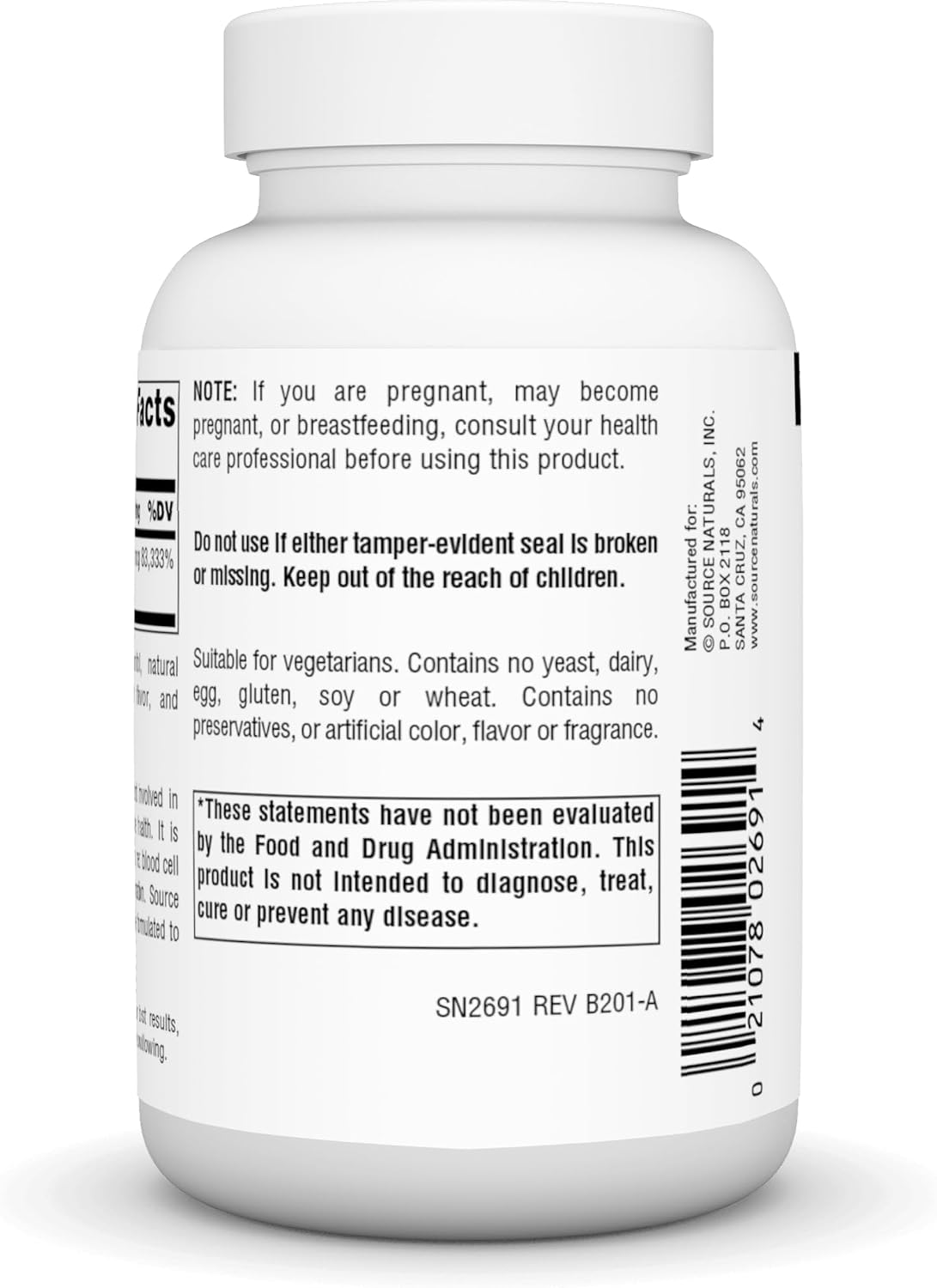 Source Naturals Vitamin B12, 2000mcg - 200 Vegetarian Lozenges - görsel 3