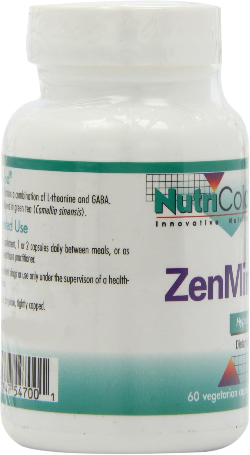 NutriCology ZenMind - GABA 550 mg & L-Theanine 200 mg - Calmness & Relaxation Support - Non-Drowsy - 60 Capsules - görsel 6