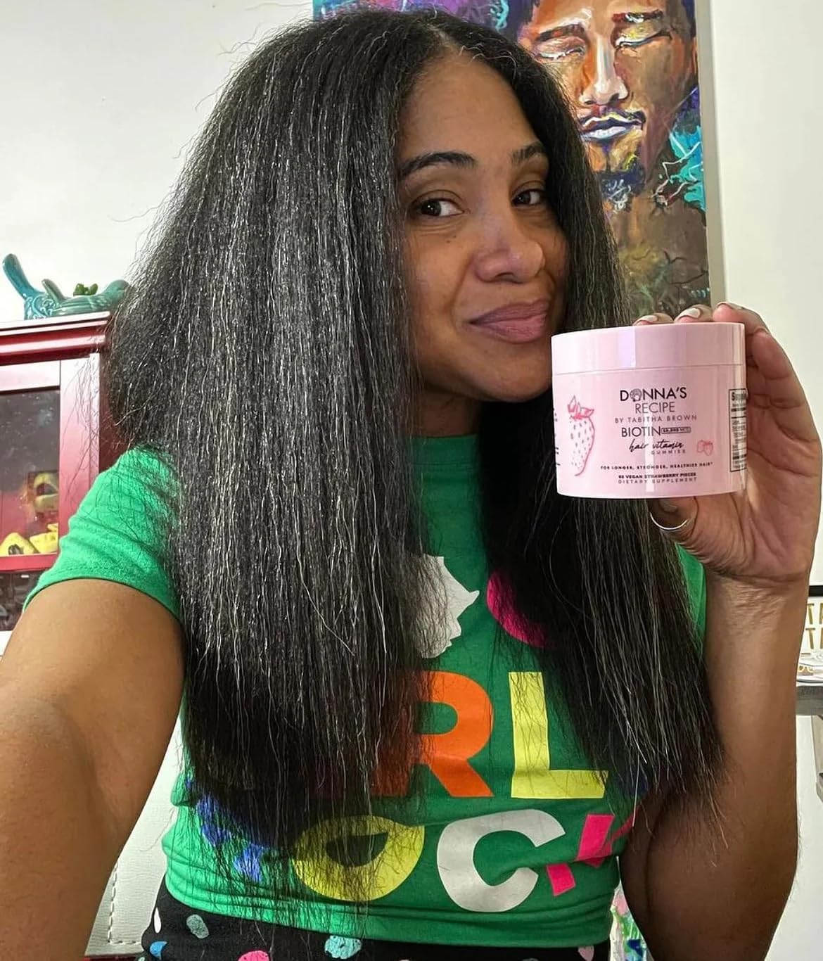 Donna's Recipe Vegan Strawberry Biotin Gummies – 10,000 mcg for Hair, Skin & Nails - görsel 4