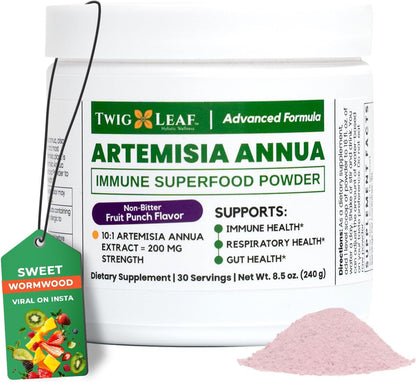 Artemisia Annua Sweet Wormwood Herbal Powder | Immune & Brain Support | Non-GMO, Vegan, Gluten-free (240g)