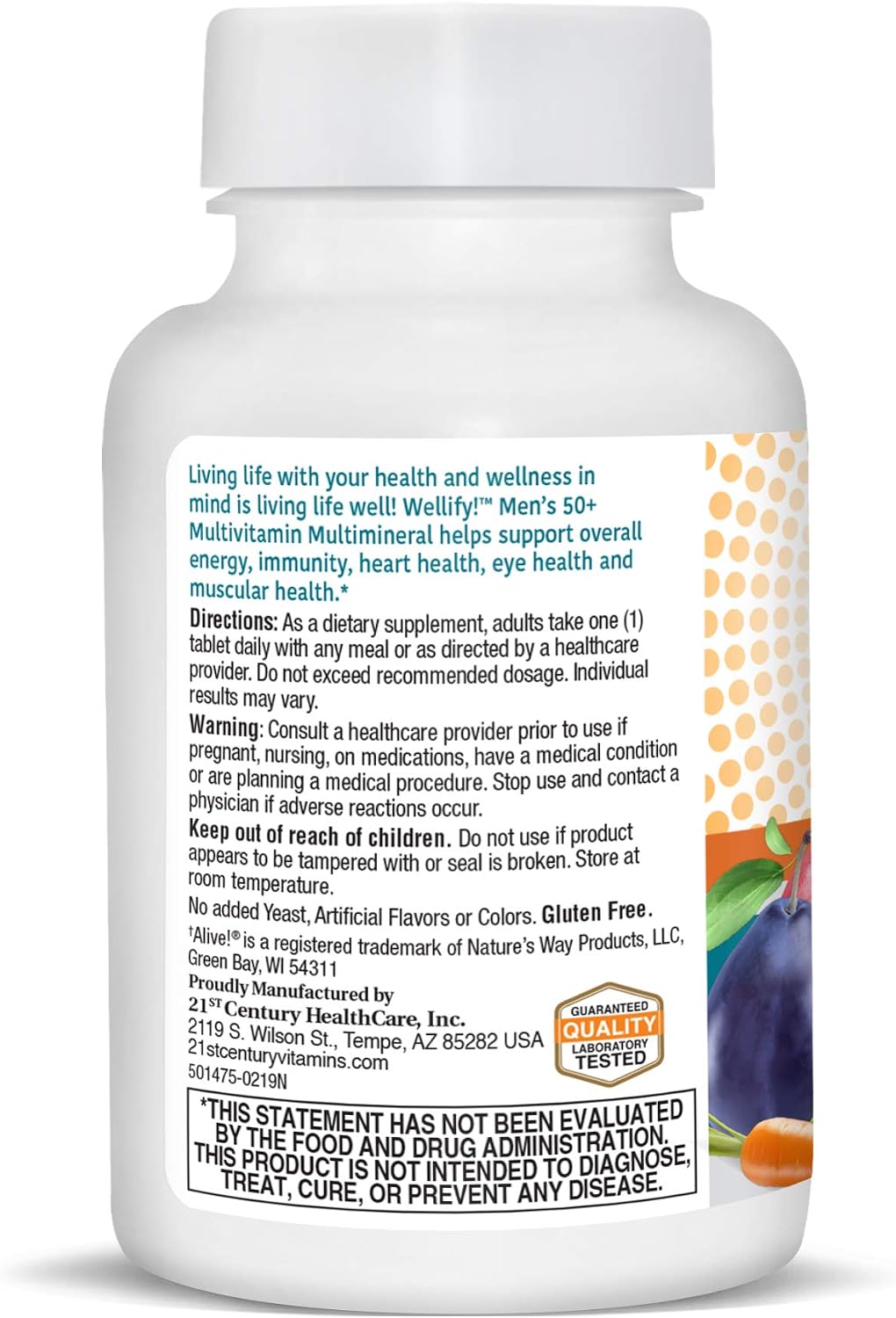 21st Century Wellify Men's 50+ Multivitamins with Minerals, 65 Count - görsel 2