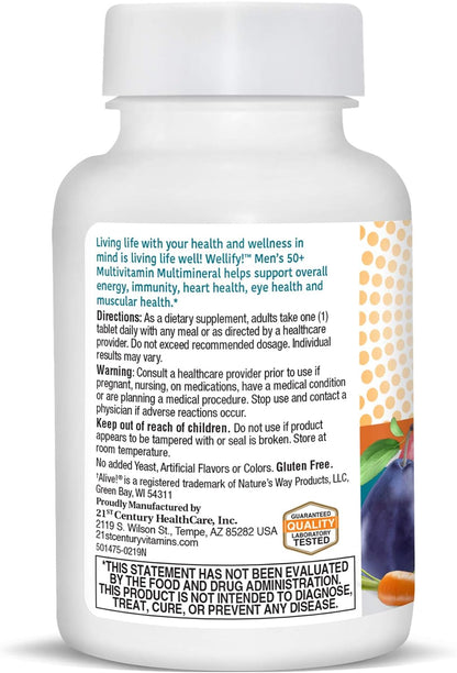21st Century Wellify Men's 50+ Multivitamins with Minerals, 65 Count