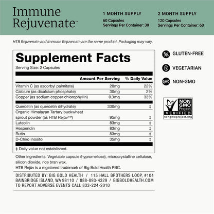 BIG BOLD HEALTH HTB Immune Rejuvenate – Himalayan Tartary Buckwheat Polyphenols Supplement, 120 Capsules