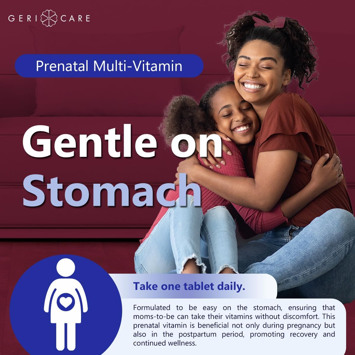 Prenatal Multivitamin by HealthStar for Healthy Mum and Baby - Folate + Vitamin C + Vitamin D + Iron + Calcium + B12 - 100 tablets - görsel 5