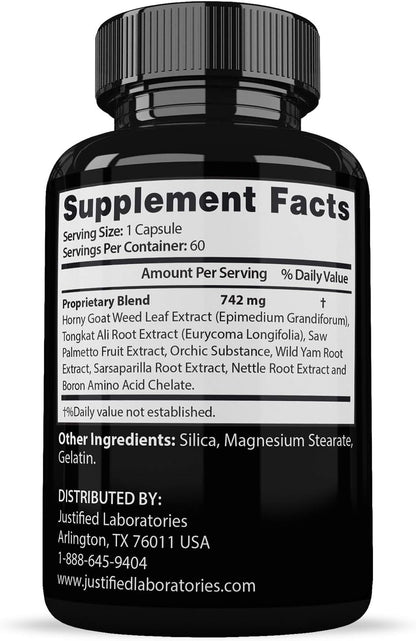 Savage Grow 742mg All-Natural Advanced Men's Health Formula - 60 Capsules