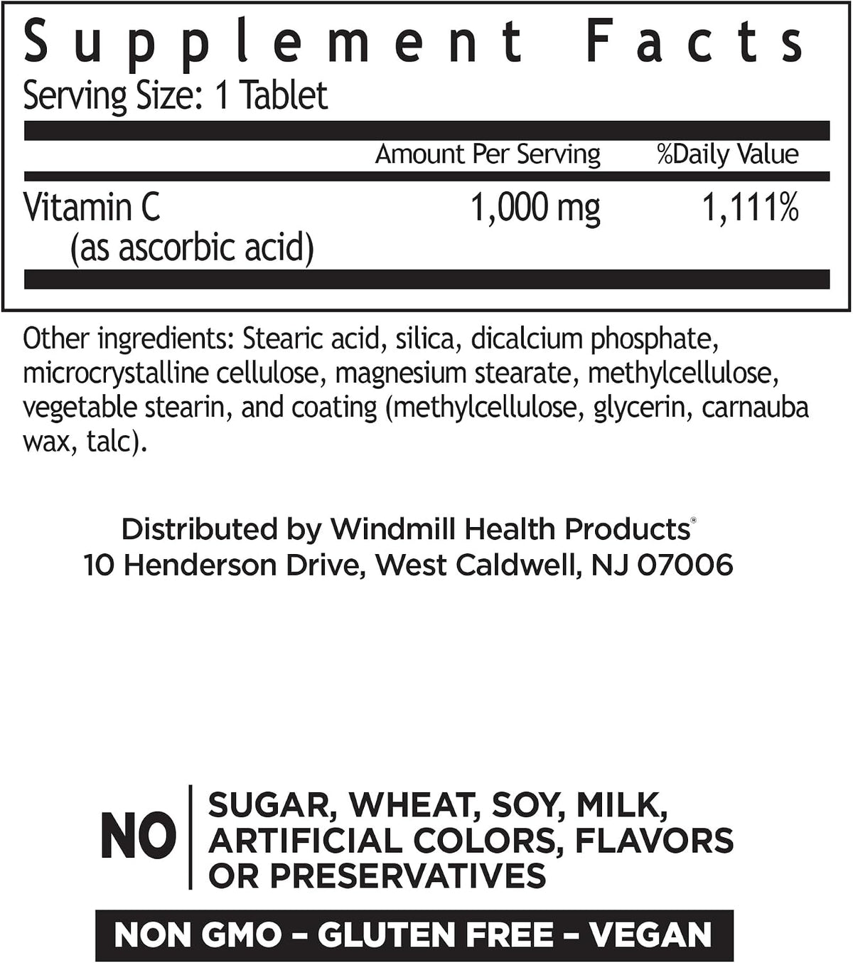 Windmill Vitamin C-1000 Tablets Sustained Release 100 Tablets - görsel 2